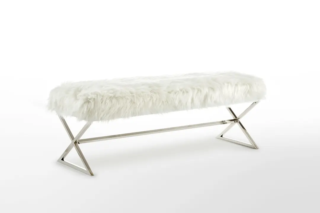 Aurel Bench — pelus beyaz